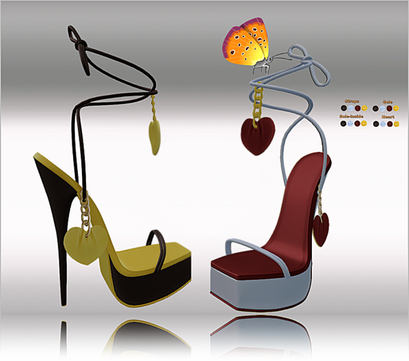 Heels with Straps & Heart  16x Multicolor4 HUD,LaraX,Legacy,Reborn