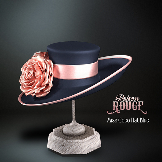POISON ROUGE Miss Coco Hat Blue