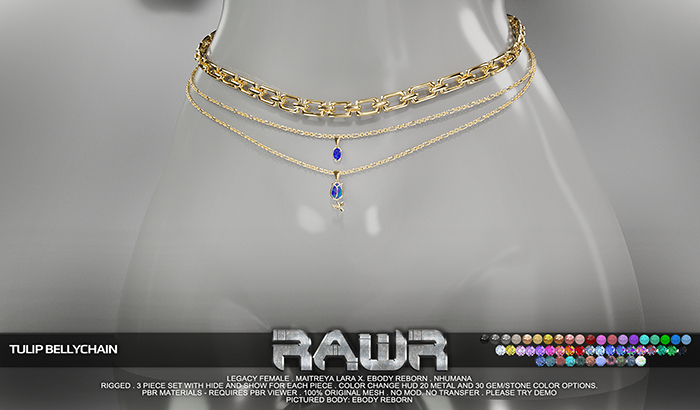 RAWR! Tulip Bellychain (add me)