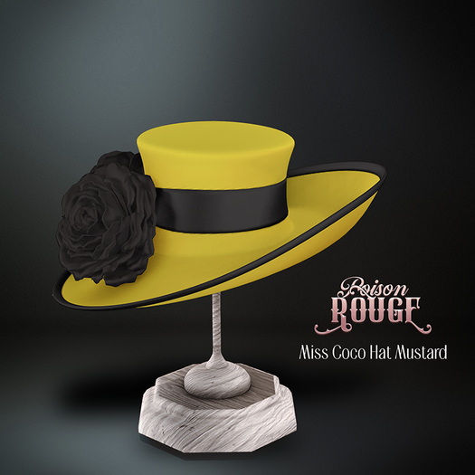 POISON ROUGE Miss Coco Hat Yellow 
