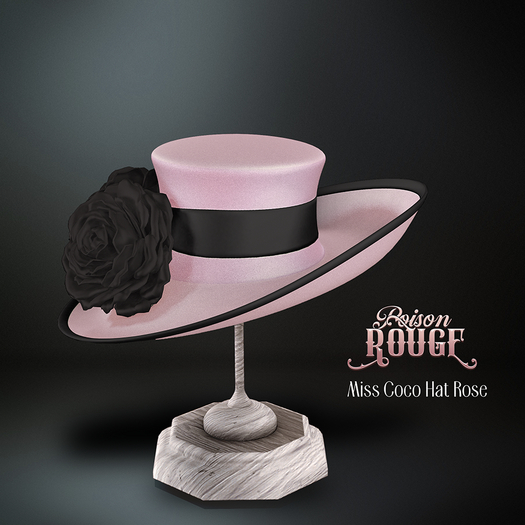 POISON ROUGE Miss Coco Hat Rose