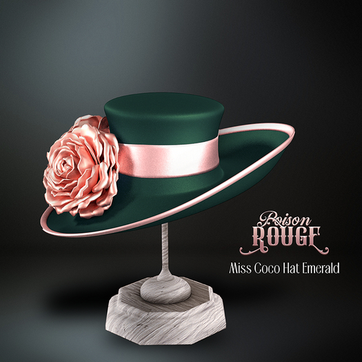 POISON ROUGE Miss Coco Hat Green