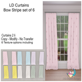 LD curtains bow stripe set of 6