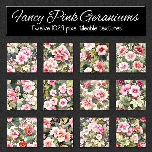 *Wallflowers* Fancy Pink Geraniums