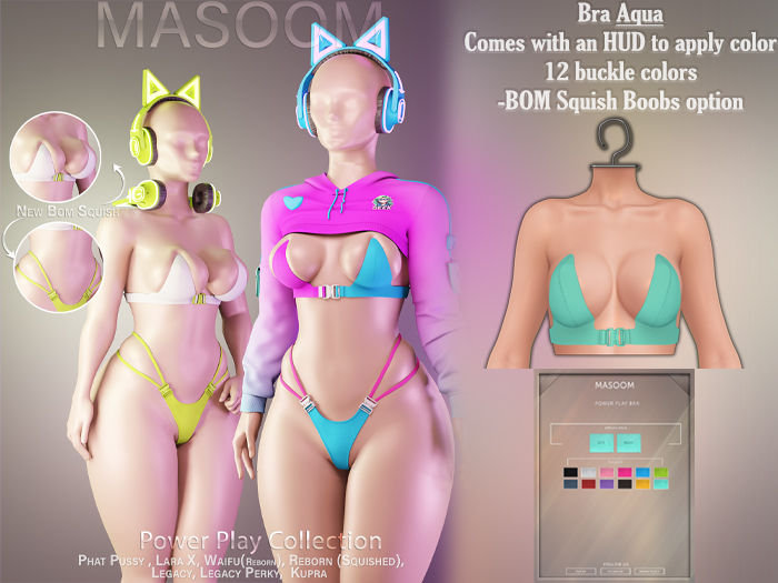 [[ Masoom ]] Power Play Bra - Aqua
