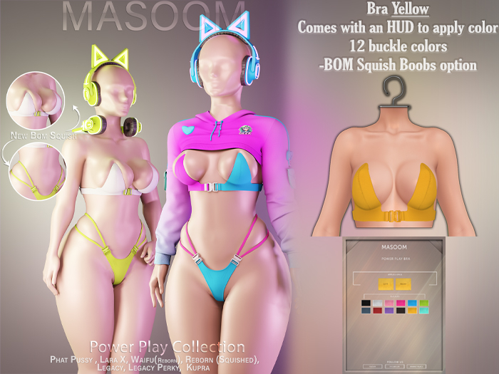 [[ Masoom ]] Power Play Bra - Yellow