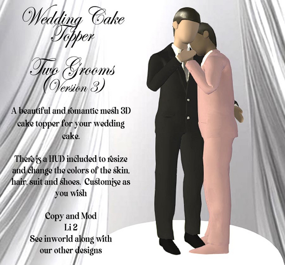 Cake Topper Two Grooms 3