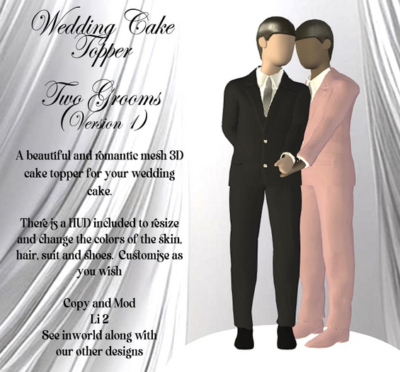 Cake Topper Two Grooms 1