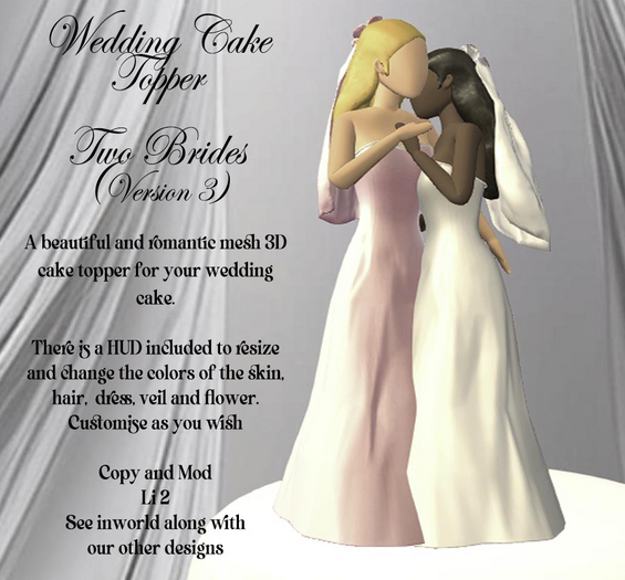 Cake Topper Two Brides 3 