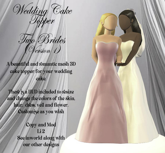 Cake Topper Two Brides 1