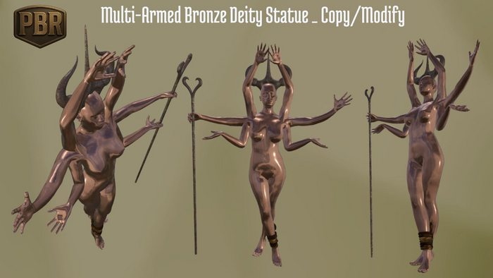 Multi-Armed Bronze Deity Statue _ Copy/Modify