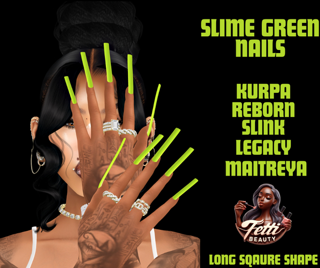 SLIME GREEN NAILS