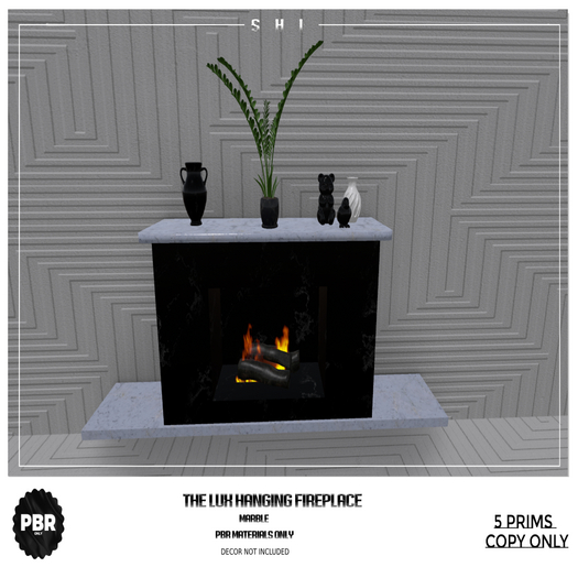 'Shi' The Lux Hanging Fireplace Marble[PBR]