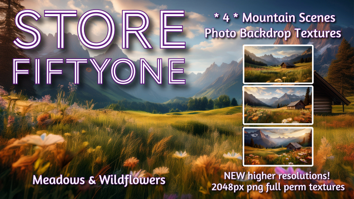 NEW! * 4 * Mountain Meadow Photo Studio Backdrop Textures - 2K! - Store FiftyOne :) 