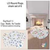 LD Round Rugs shark Set of 6