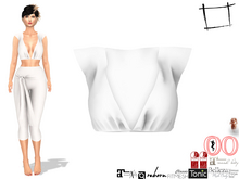 WC1227 Sleevless Cap Shoulder V Neck Crop Top
