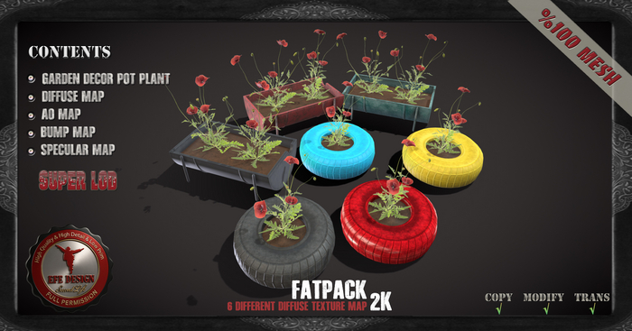 (Efe Design) Garden Decor Pot Plant Fatpack Fullperm