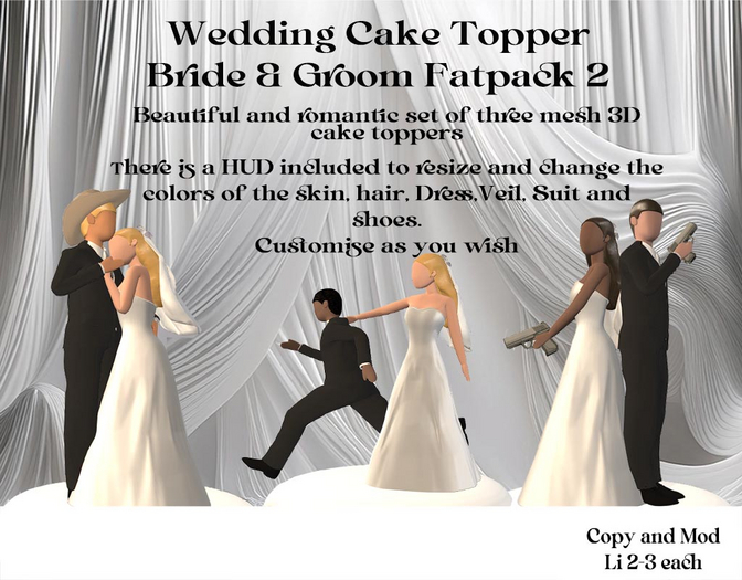 Cake Topper Bride & Groom FATPACK 2