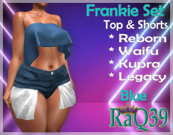 [R39] Frankie Top & Shorts-Blue