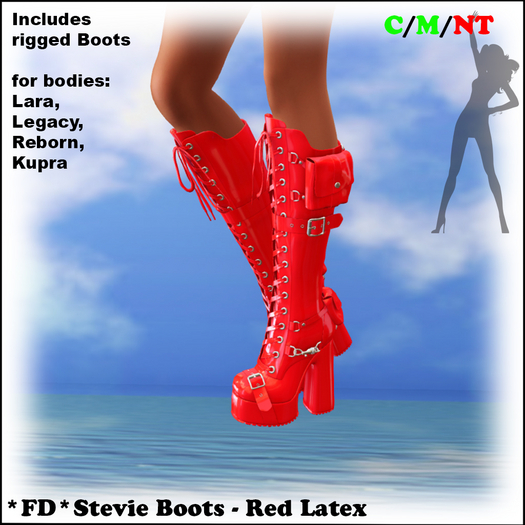 *FD* Stevie Boots [Boxed] Red Latex