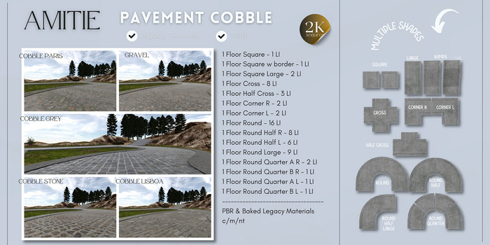 Amitie Pavement - Cobble PACK - Modular Builder Kit