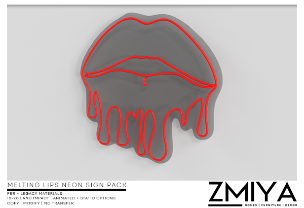 ZMIYA Melting Lip Neon Sign