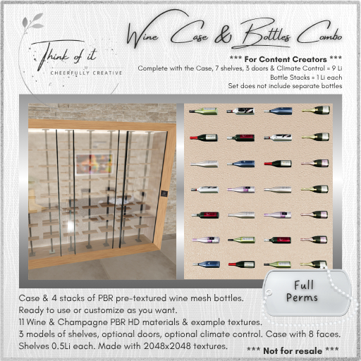{ToI} Wine Display Case & Bottle Racks Combo - Full Perms