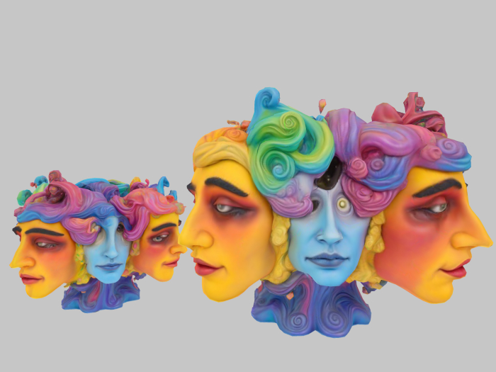 Rainbow of Faces Statue FULL PERM