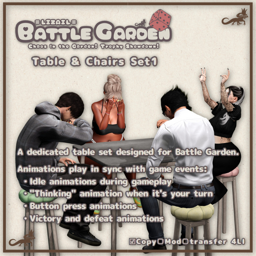 =LIZAIL= BATTLE GARDEN Table & Chairs Set 1