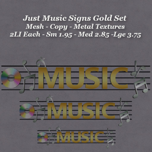 Just Music Signs Gold Set