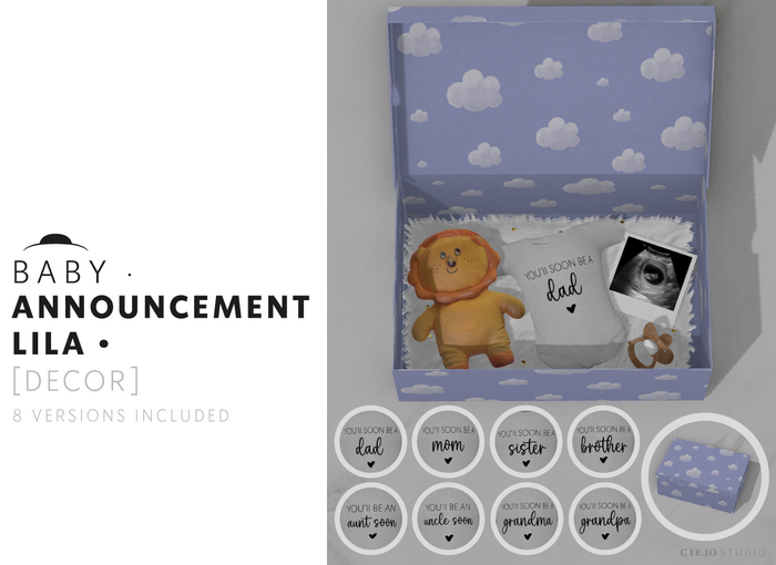 CIELO STUDIO - Lila BABY ANNOUNCEMENT BOX