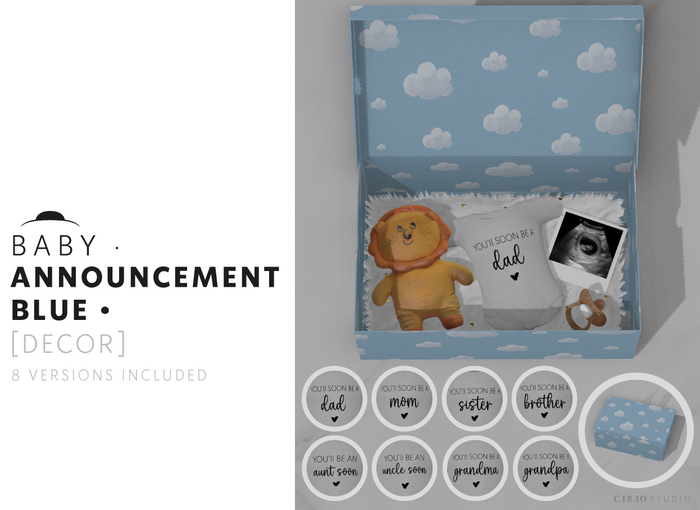 CIELO STUDIO - Blue BABY ANNOUNCEMENT BOX