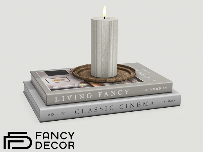 Fancy Decor: Jackson Books & Candle