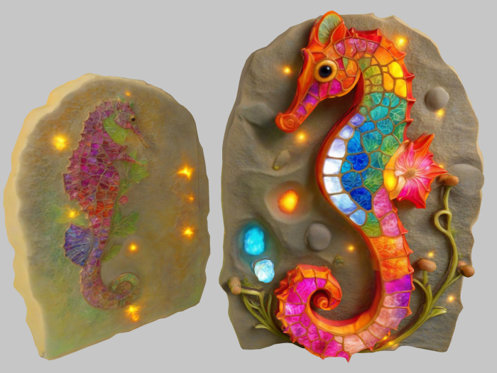 Colorful Stone Seahorse FULL PERM