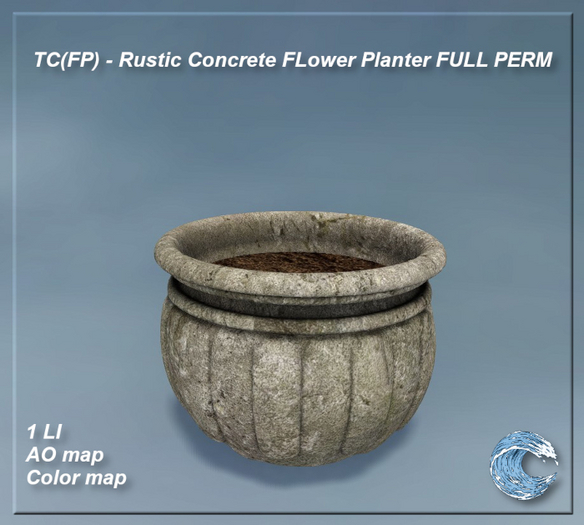 TC(FP) - Rustic Concrete FLower Planter FULL PERM