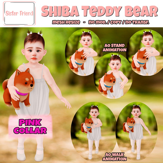 SF Shiba Teddy Bear - PINK
