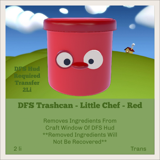 DFS Trashcan - Little Chef - Red