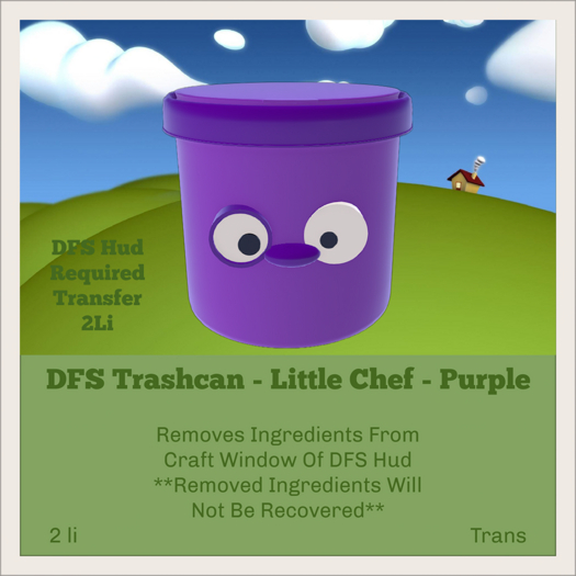 DFS Trashcan - Little Chef - Purple