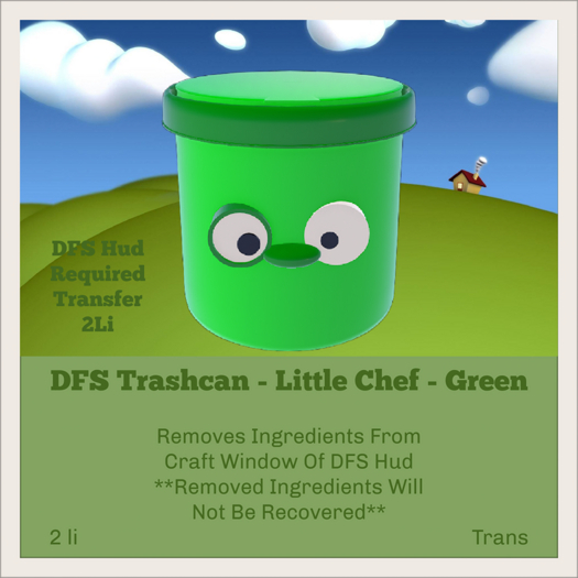 DFS Trashcan - Little Chef - Green