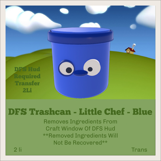 DFS Trashcan - Little Chef - Blue