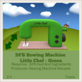 DFS Sewing Machine - Little Chef - Green