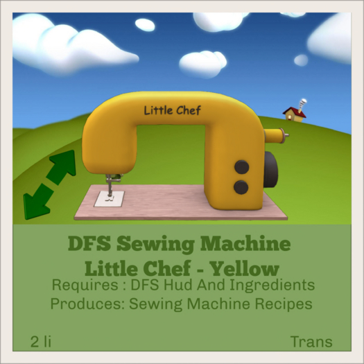 DFS Sewing Machine - Little Chef - Yellow