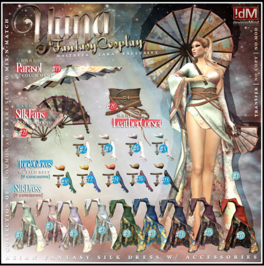 21 !dM Yuna **SILK FANS** (BOX) RARE