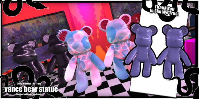 SENX VANCE BEAR STATUE (GRAPE)