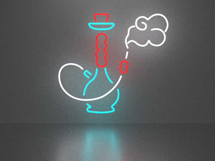 Hookah 2 neon sign Full Permission