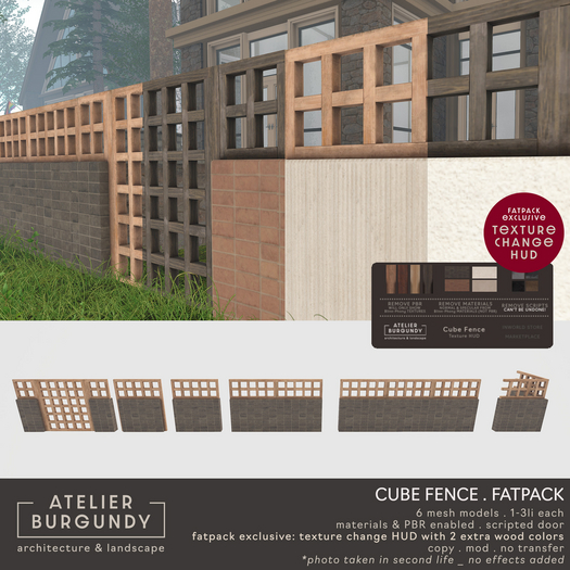 Atelier Burgundy . Cube Fence FATPACK *ADD*