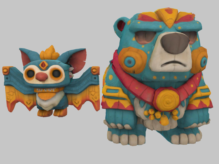 Set of 2 Totem Statue B FULL PERM