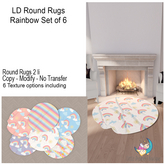 LD Round Rugs rainbow Set of 6