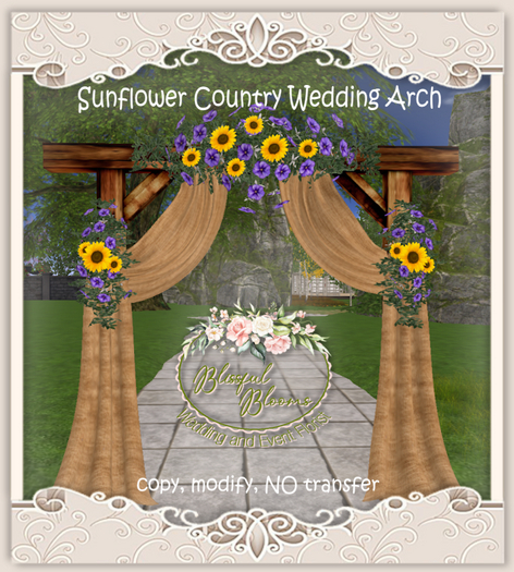 BB..Sunflower Country Wedding  Arch - Blue