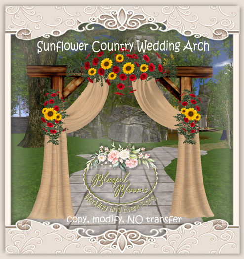 BB..Sunflower Country Wedding  Arch Red